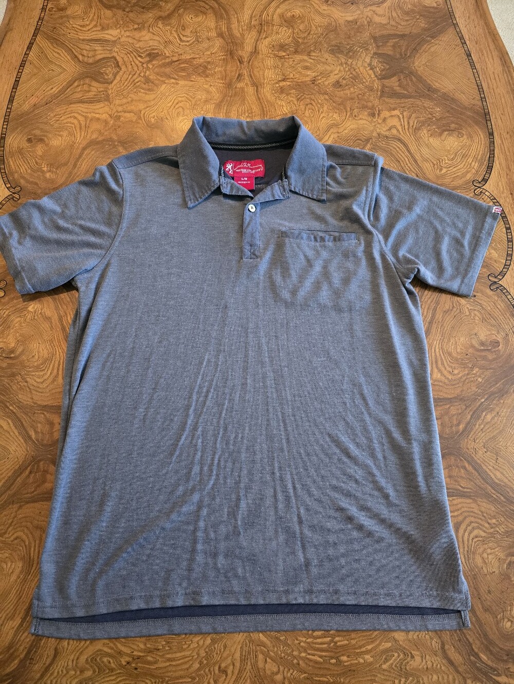 Browning Heritage Collection Men's Grey Short Sleeve Polo Shirt Size Large